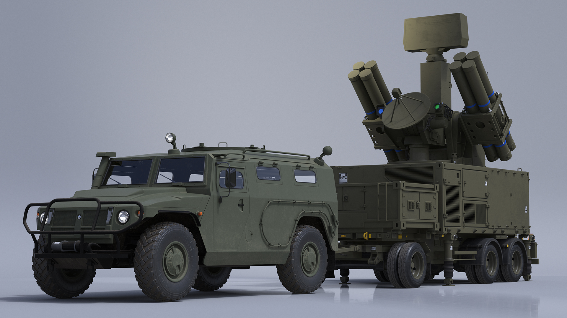 3D model Military Truck with Missile System Crotale NG