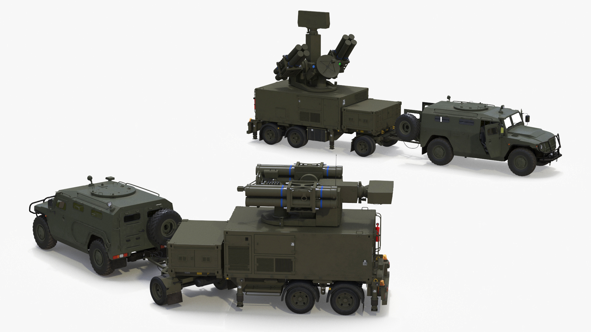 3D model Military Truck with Missile System Crotale NG