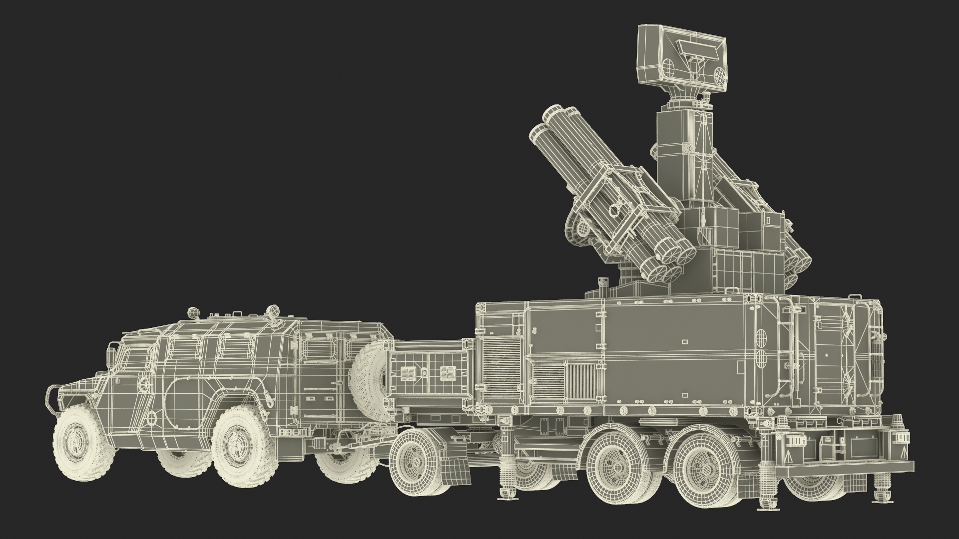 3D model Military Truck with Missile System Crotale NG