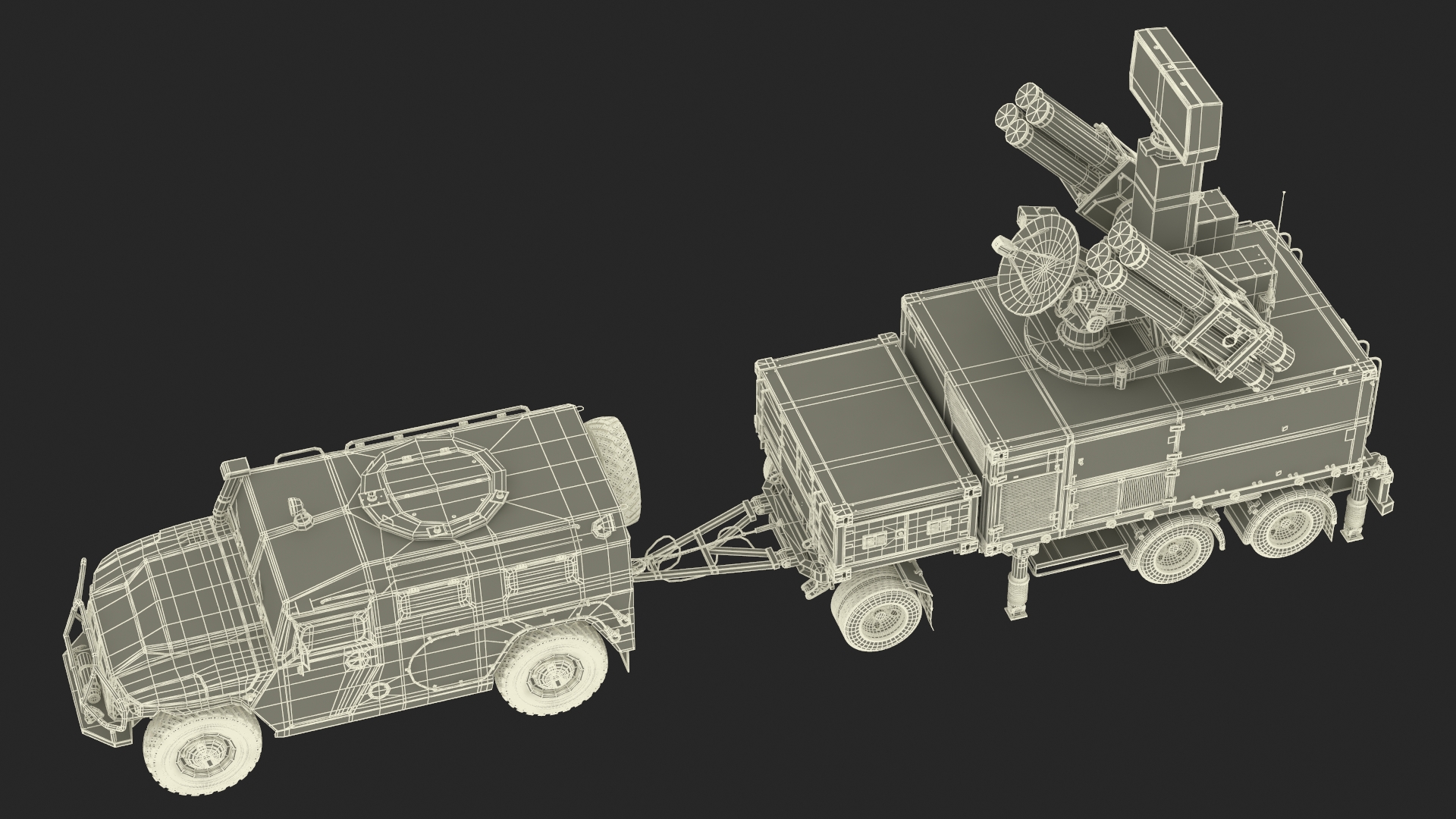 3D model Military Truck with Missile System Crotale NG