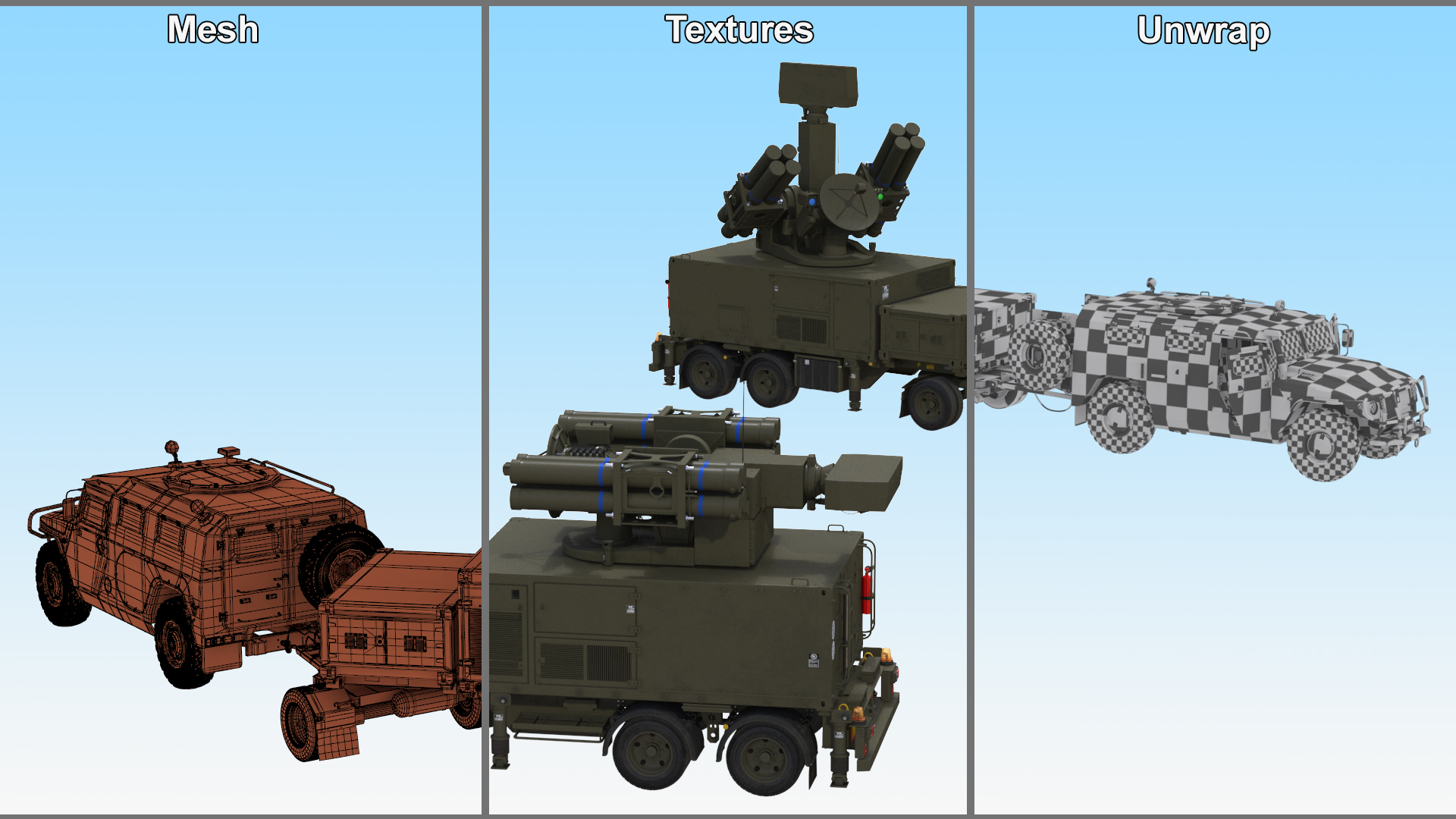 3D model Military Truck with Missile System Crotale NG