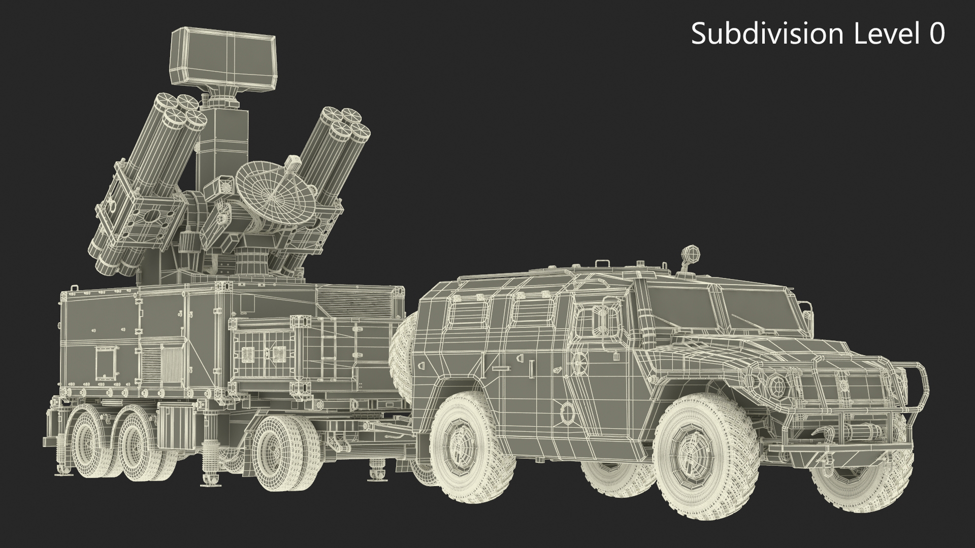 3D model Military Truck with Missile System Crotale NG