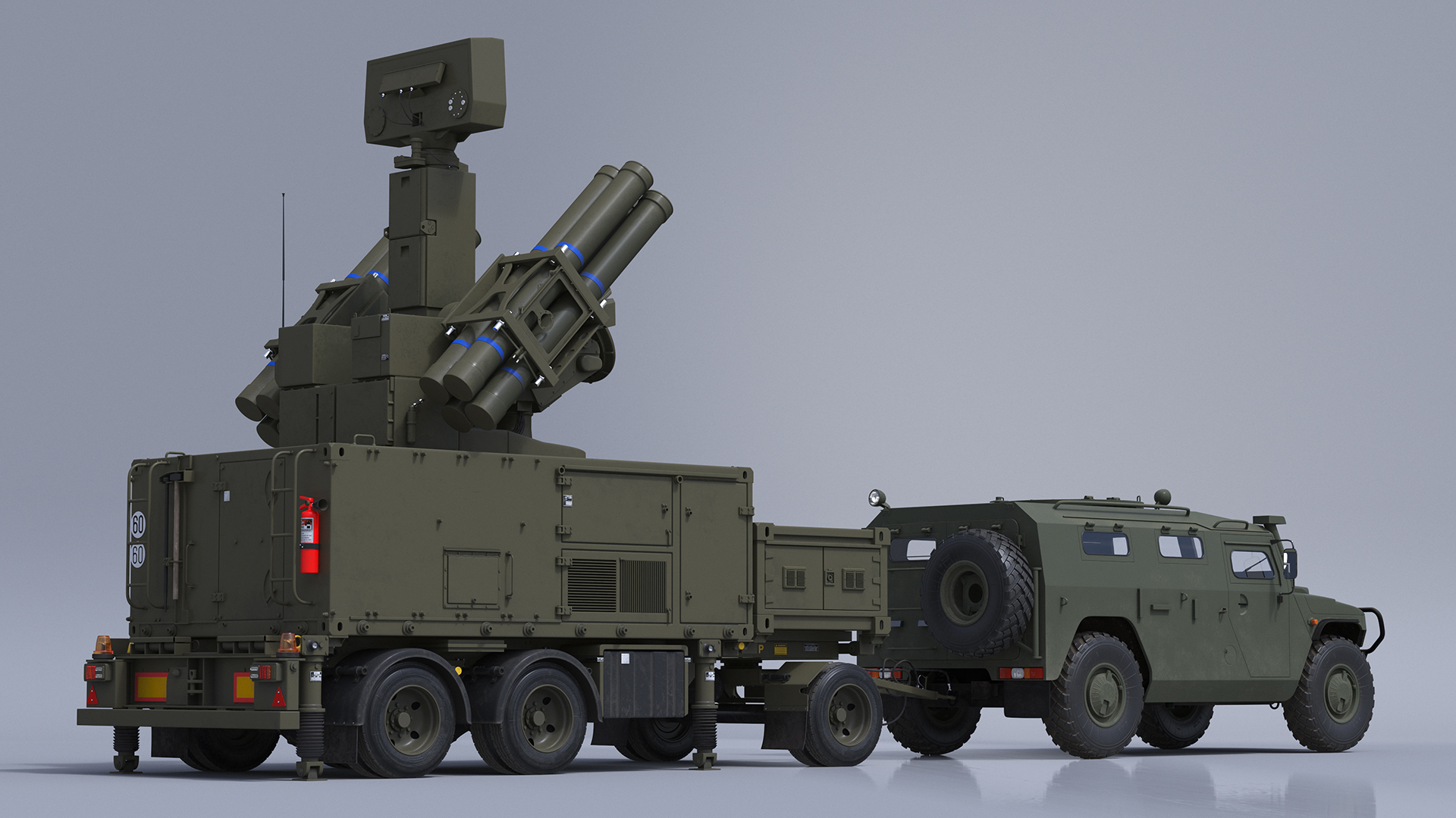 3D model Military Truck with Missile System Crotale NG