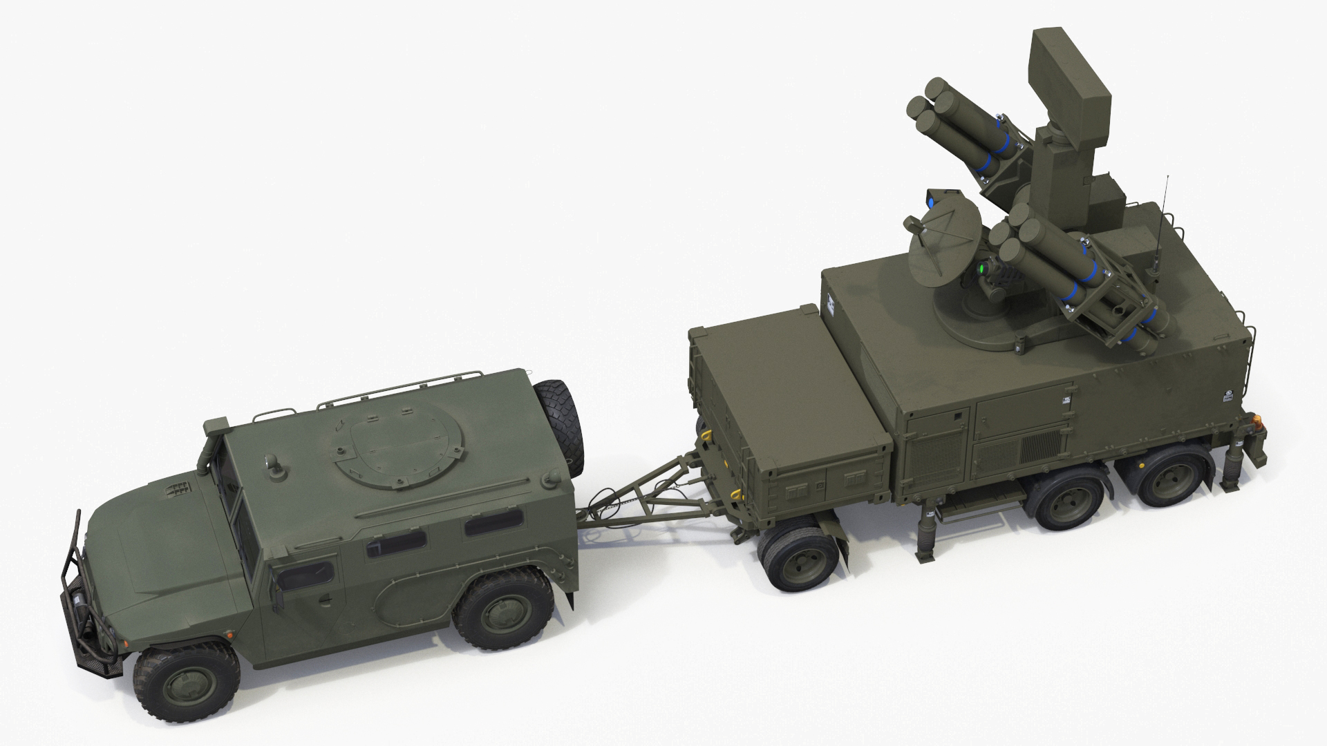 3D model Military Truck with Missile System Crotale NG