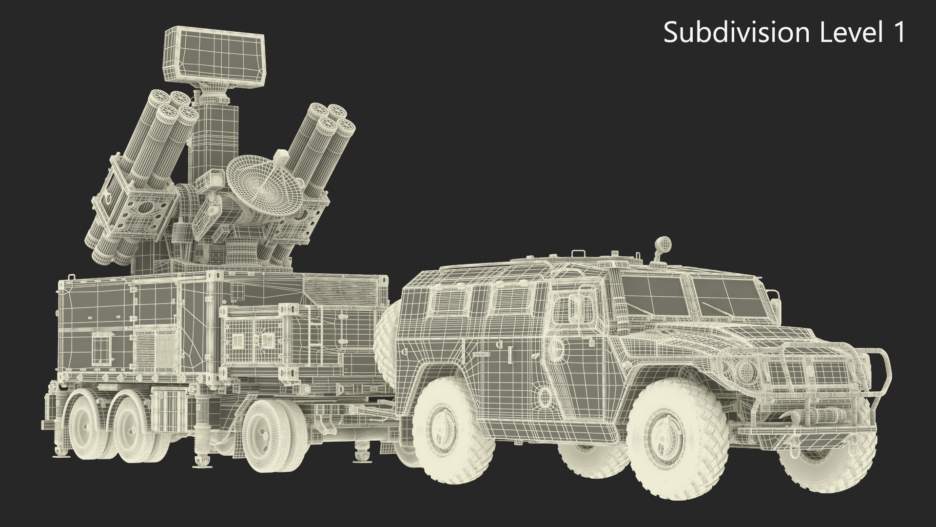 3D model Military Truck with Missile System Crotale NG