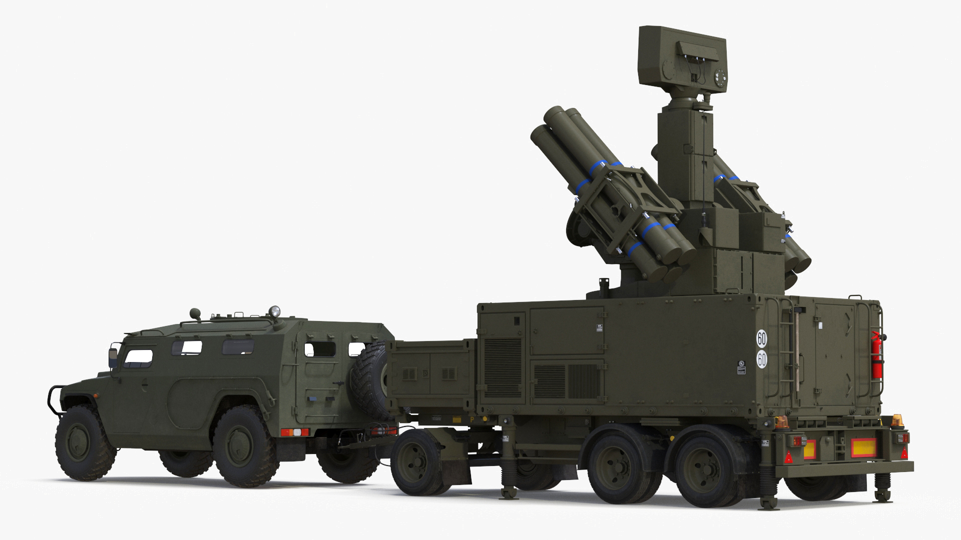 3D model Military Truck with Missile System Crotale NG