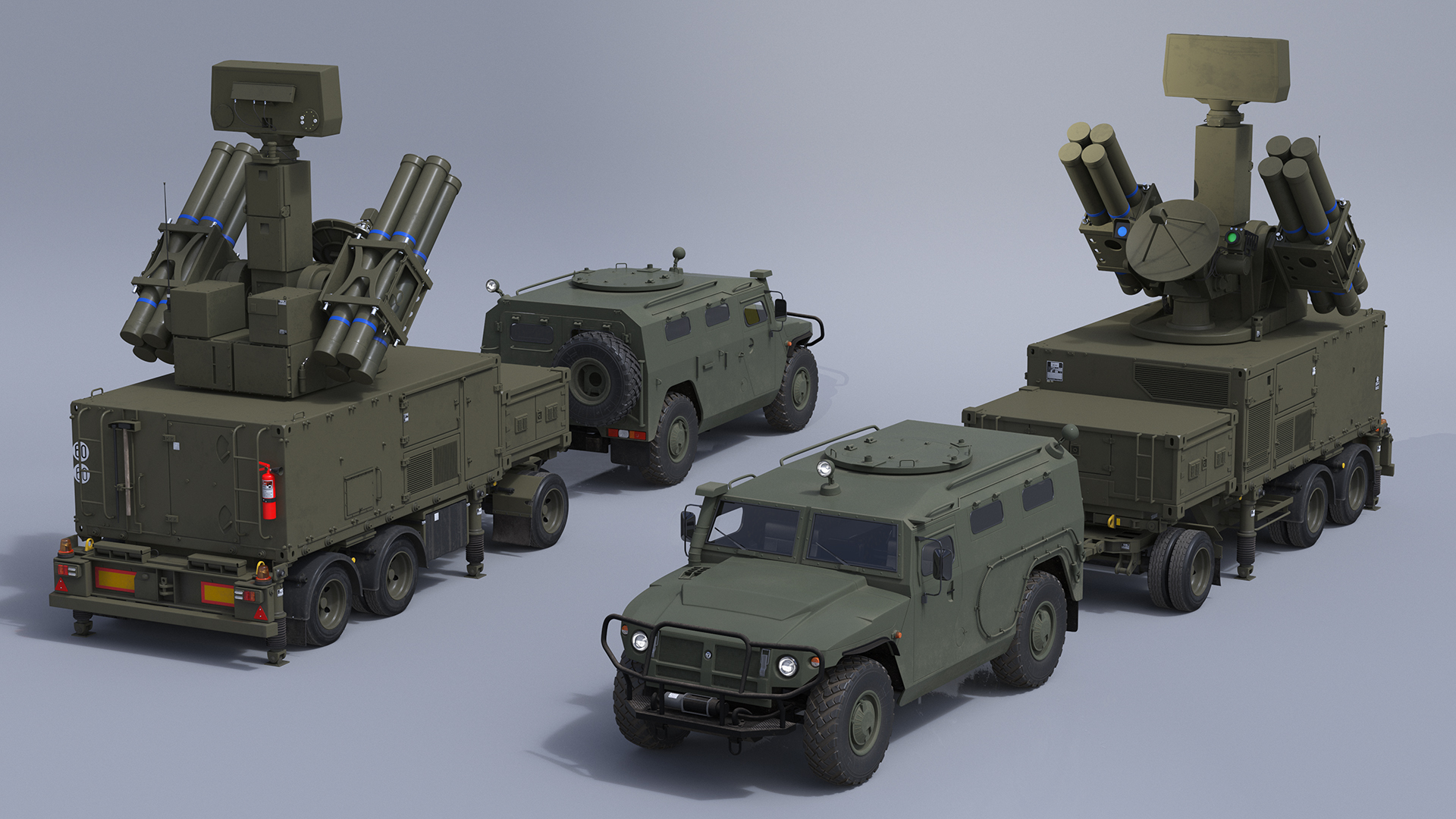 3D model Military Truck with Missile System Crotale NG
