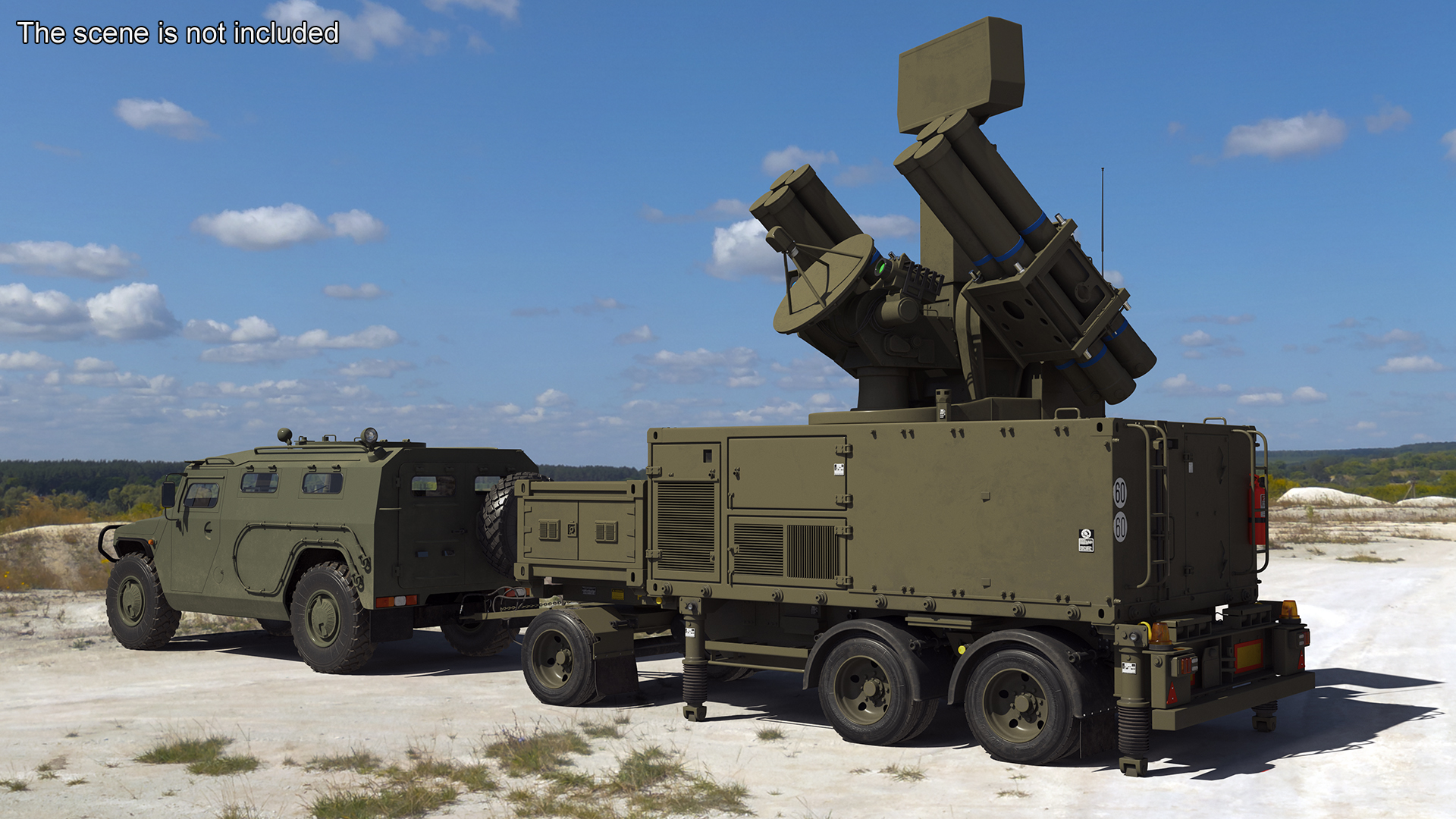 3D model Military Truck with Missile System Crotale NG