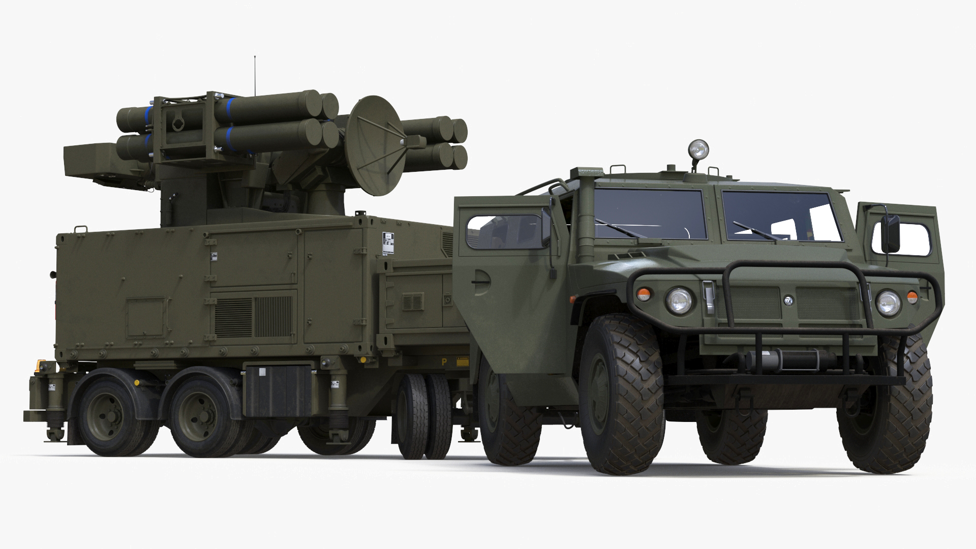 3D model Military Truck with Missile System Crotale NG
