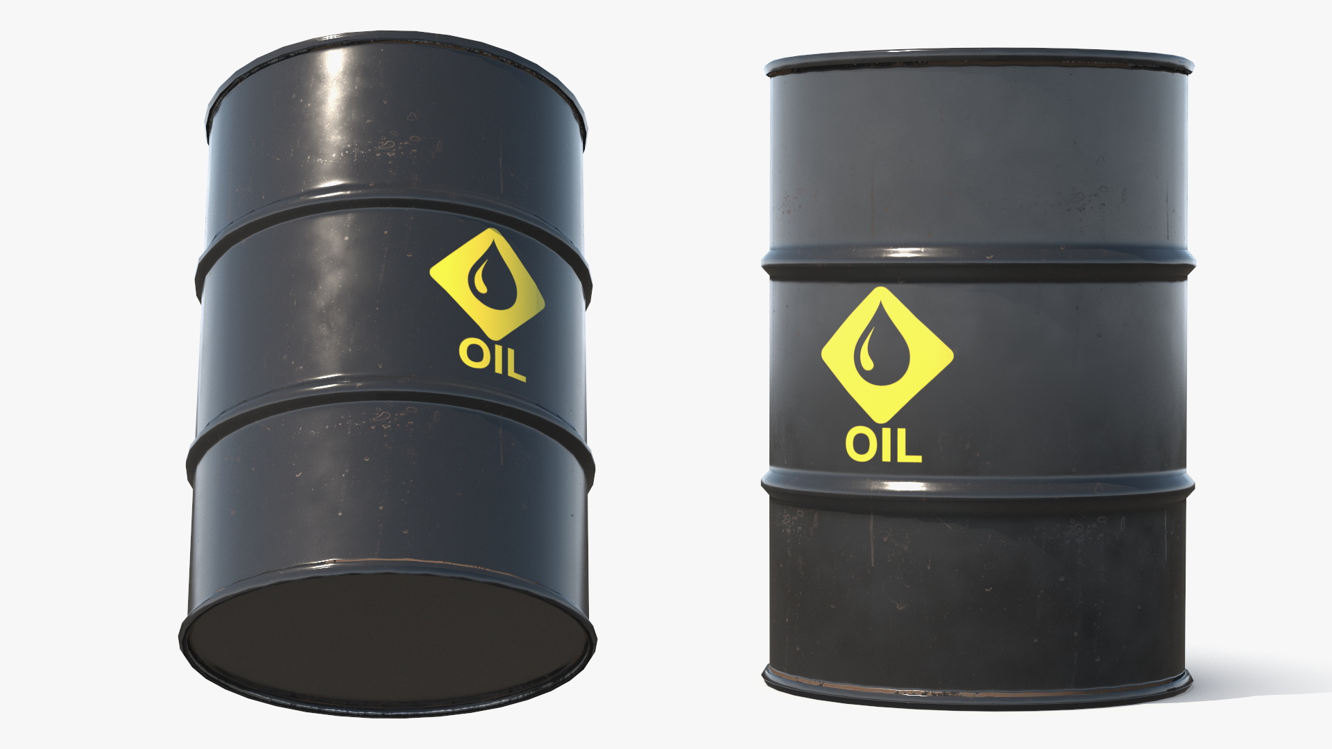 Oil Storage Steel Barrel Black Game Ready - view 4