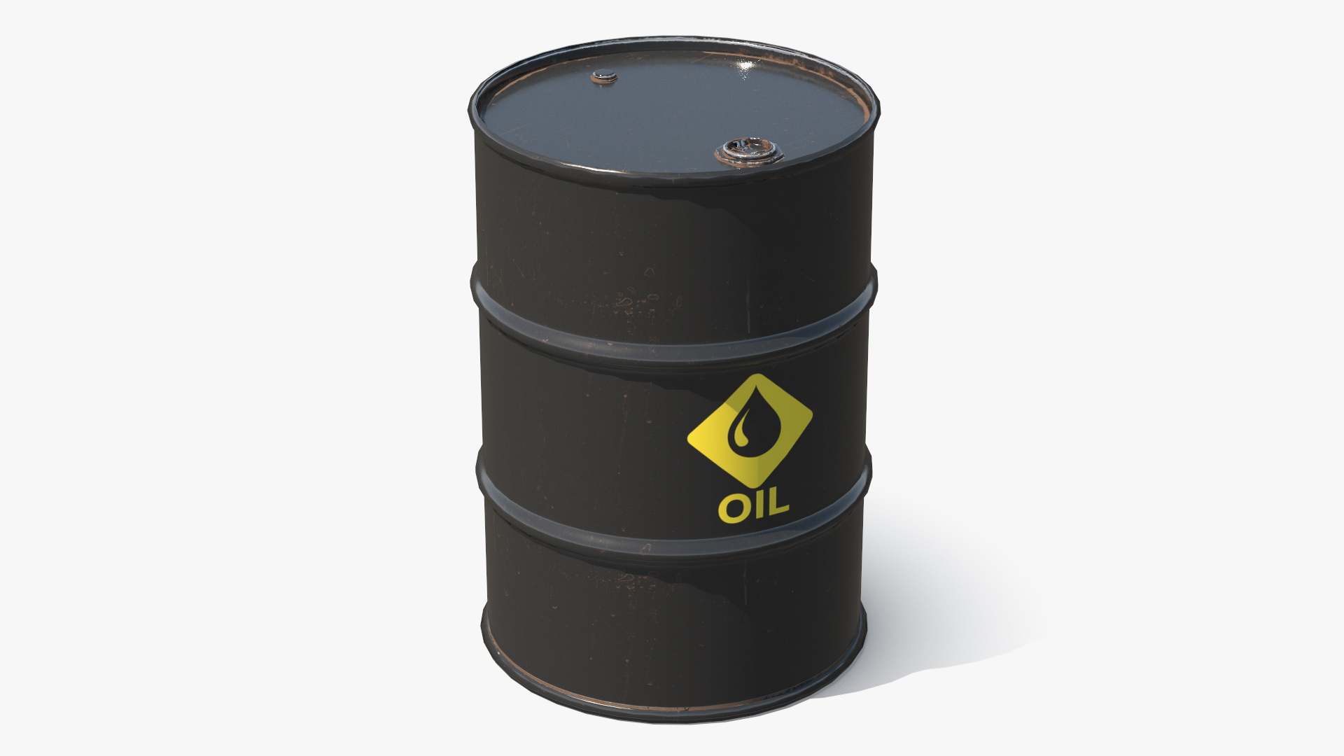 Oil Storage Steel Barrel Black Game Ready - view 2
