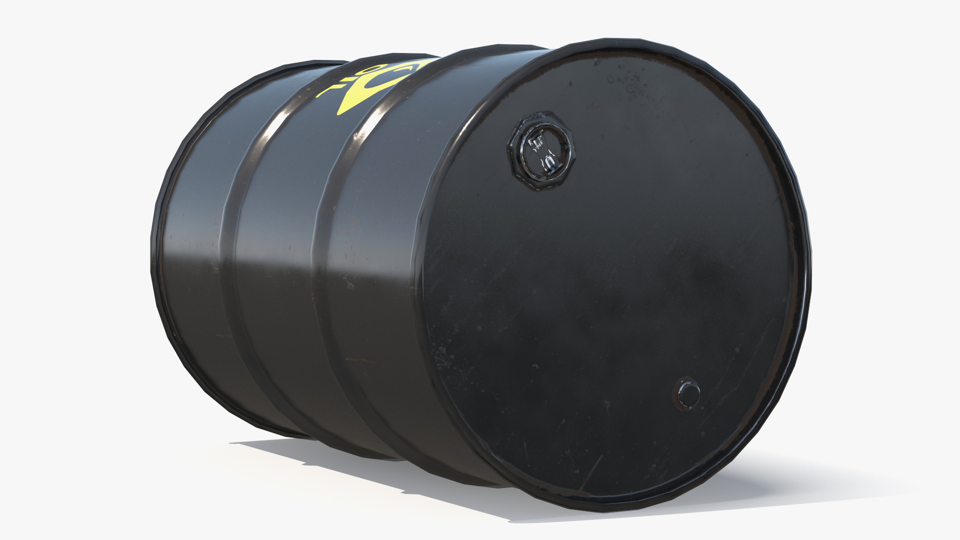 Oil Storage Steel Barrel Black Game Ready - view 5