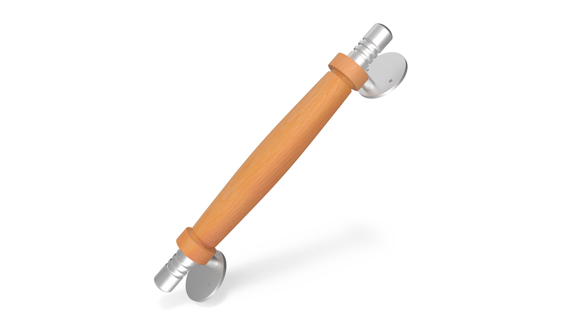 3D Door Metal Handle with Wooden Oval Insert