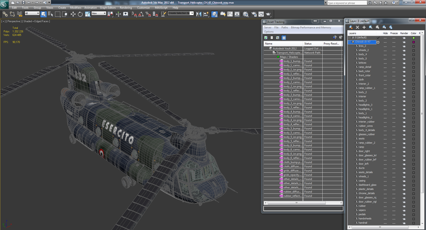 Transport Helicopter CH 47 Chinook 3D model