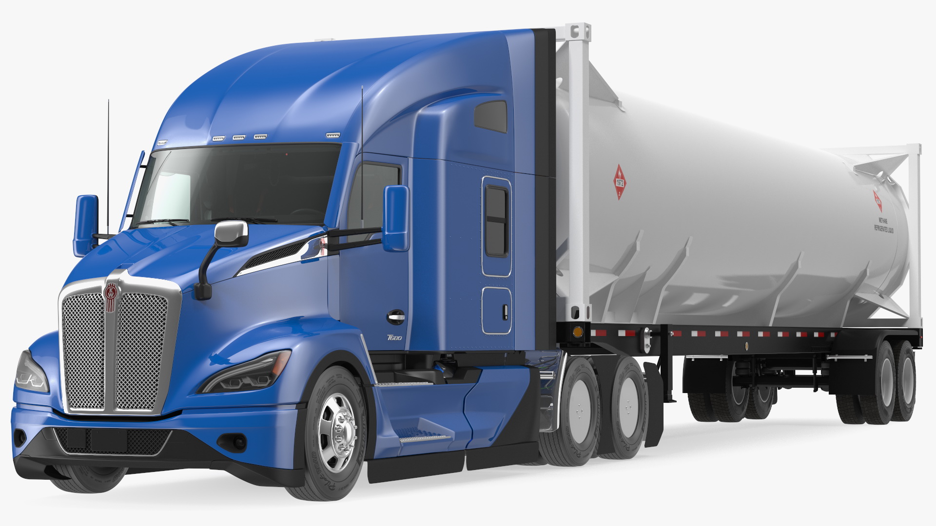 3D model Kenworth Truck with LNG Semi Trailer Gas Tank