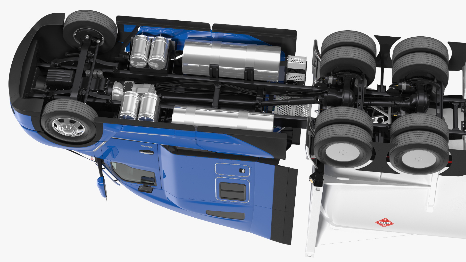 3D model Kenworth Truck with LNG Semi Trailer Gas Tank