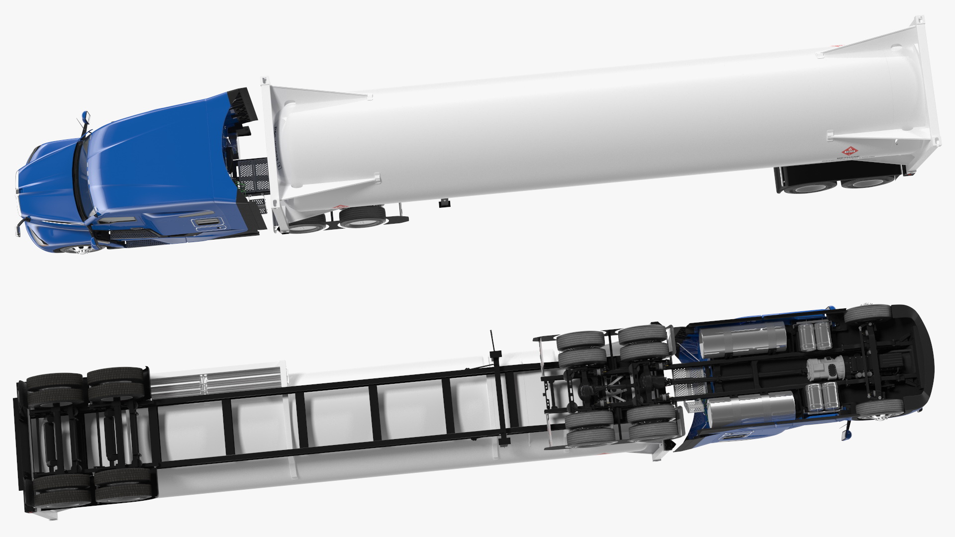 3D model Kenworth Truck with LNG Semi Trailer Gas Tank