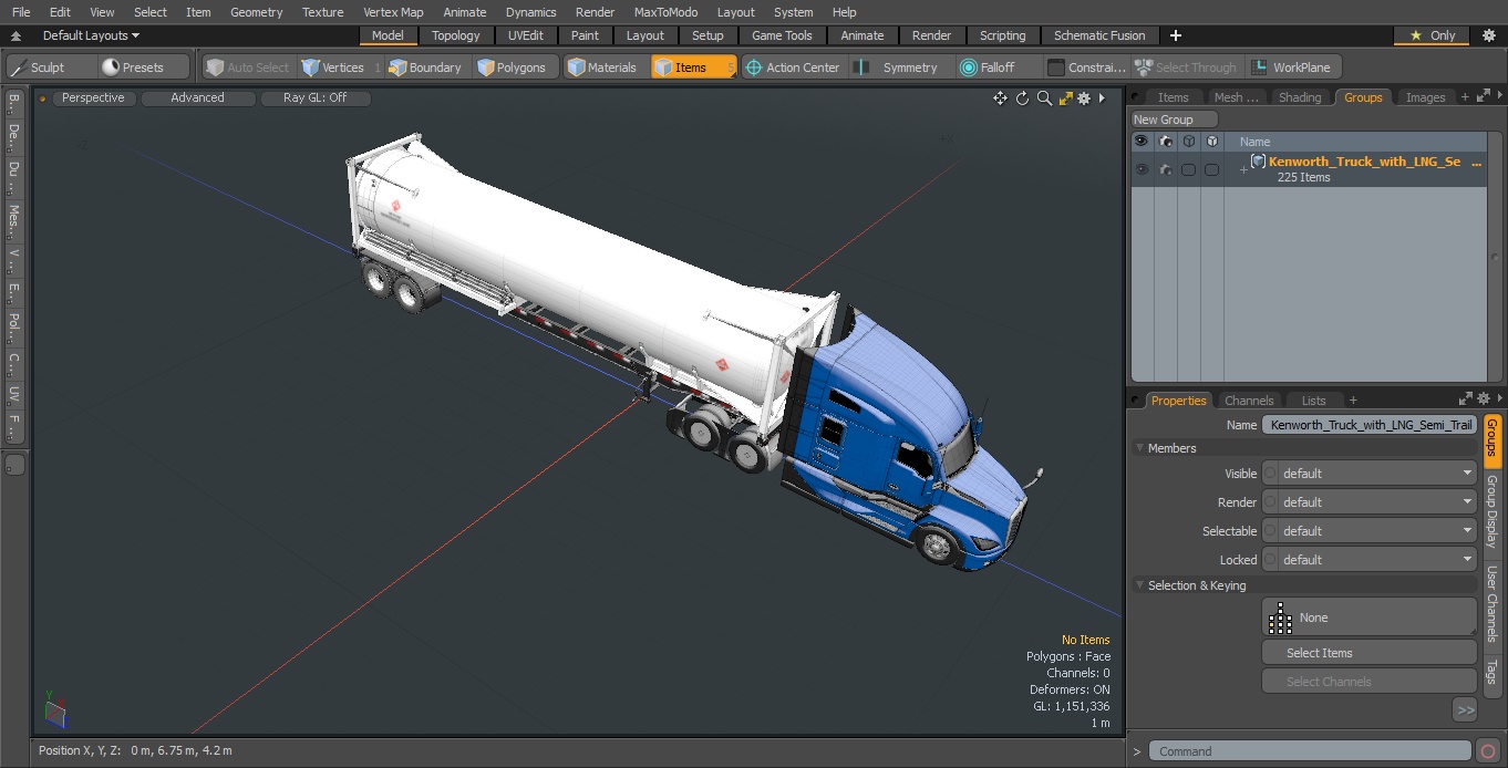 3D model Kenworth Truck with LNG Semi Trailer Gas Tank