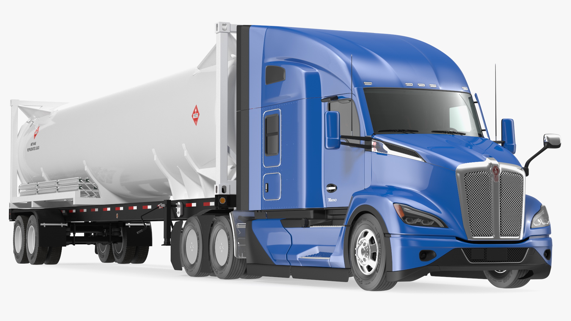 3D model Kenworth Truck with LNG Semi Trailer Gas Tank