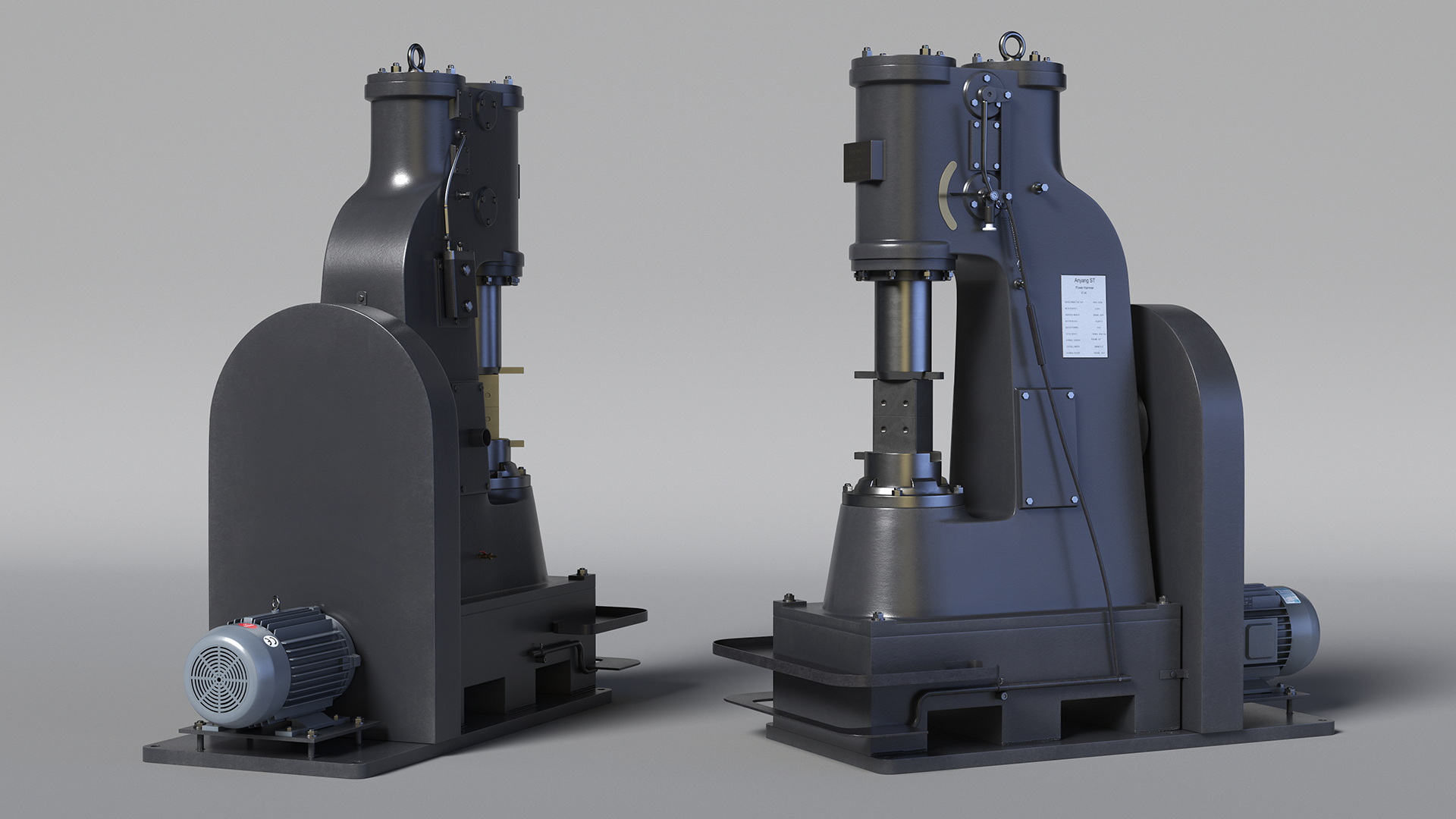 Modern Power Forging Hammer 3D