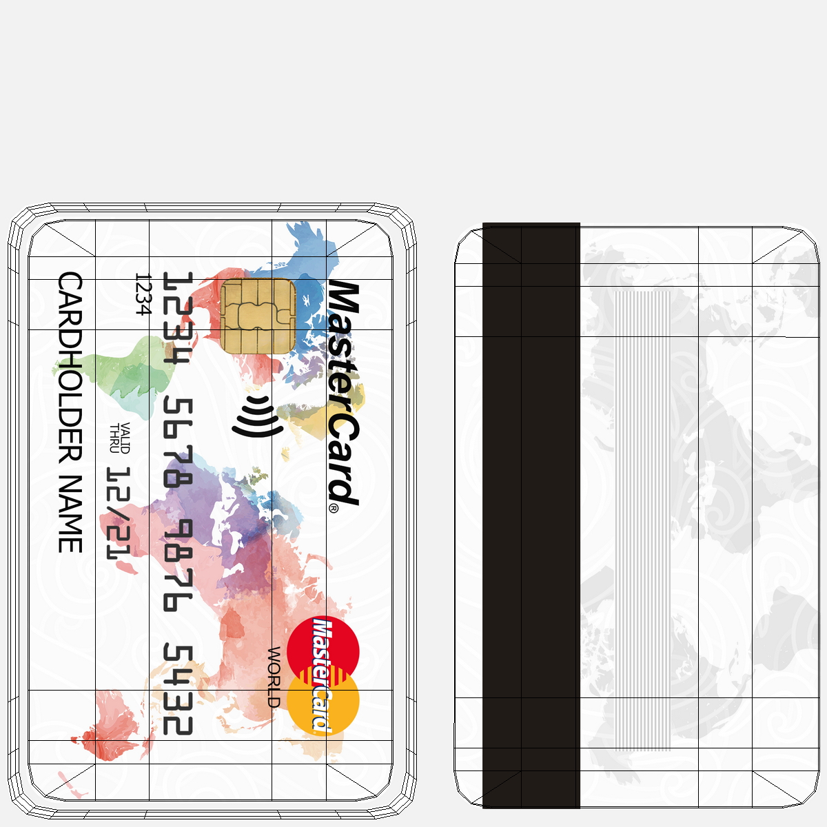 3D MasterCard World Credit Card model