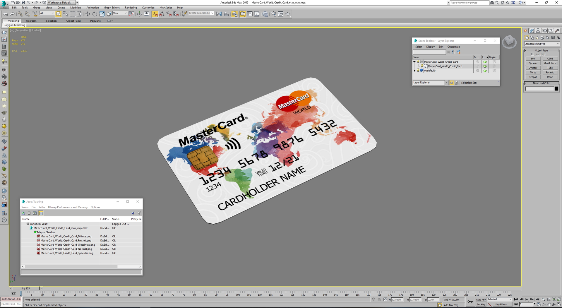 3D MasterCard World Credit Card model