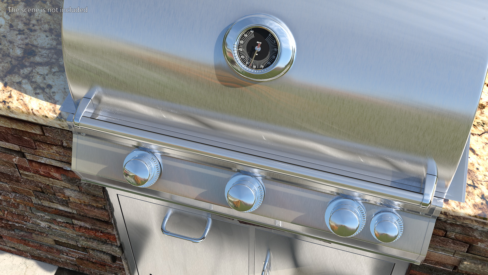 3D Outdoor BBQ Kitchen Island