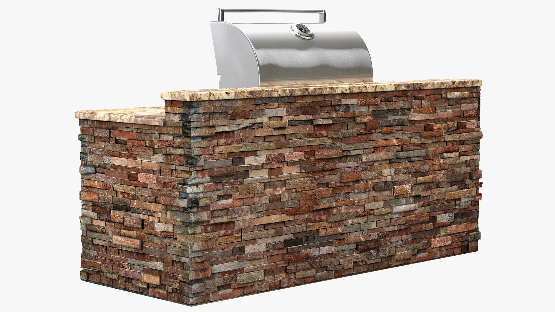 3D Outdoor BBQ Kitchen Island