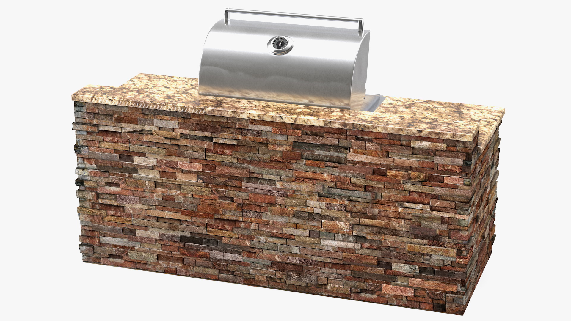 3D Outdoor BBQ Kitchen Island
