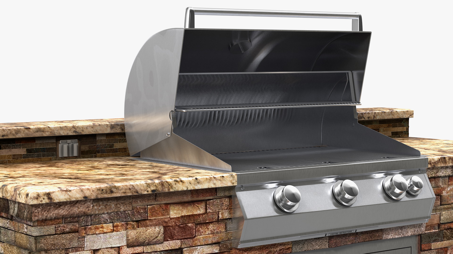 3D Outdoor BBQ Kitchen Island