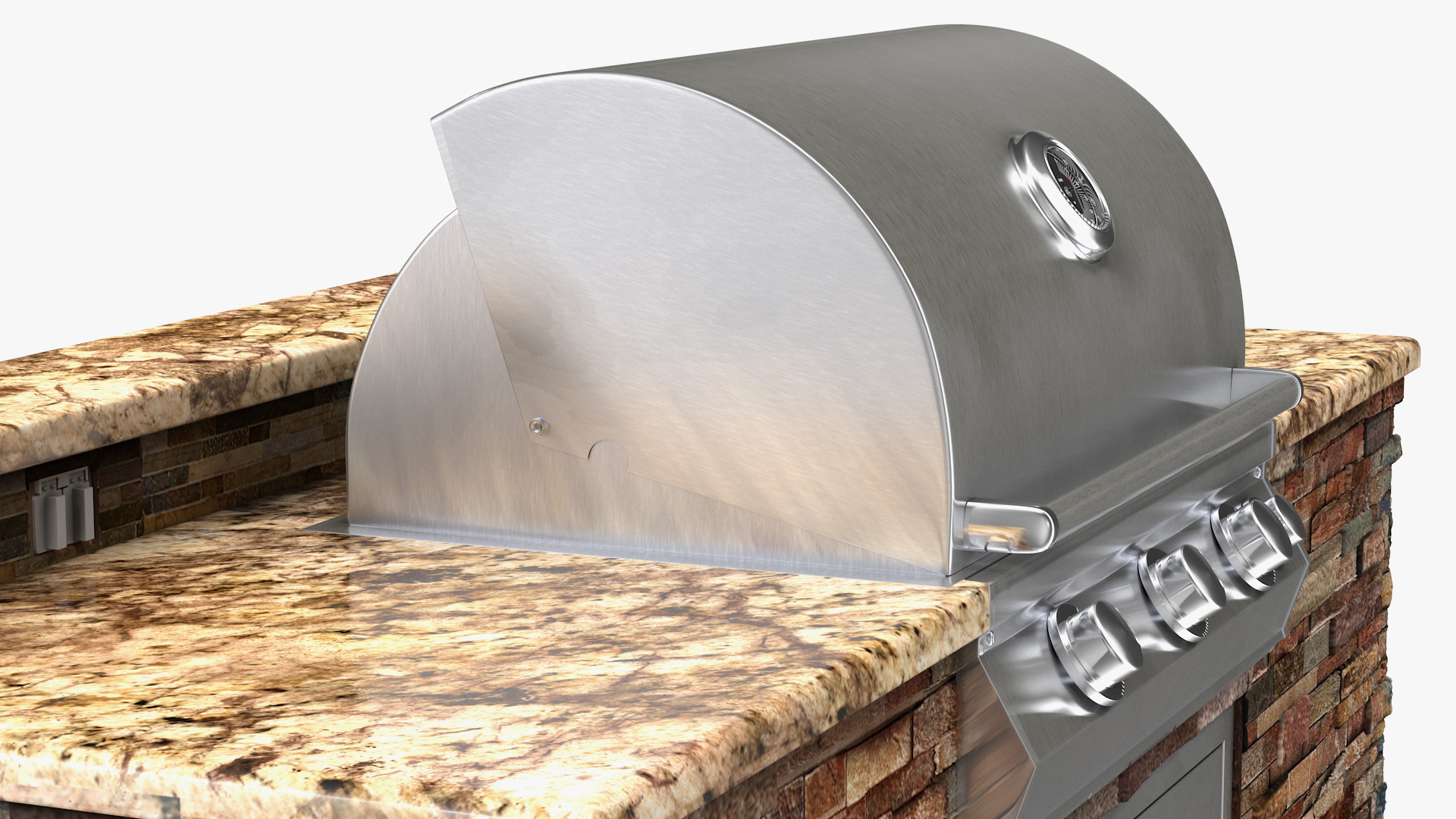 3D Outdoor BBQ Kitchen Island
