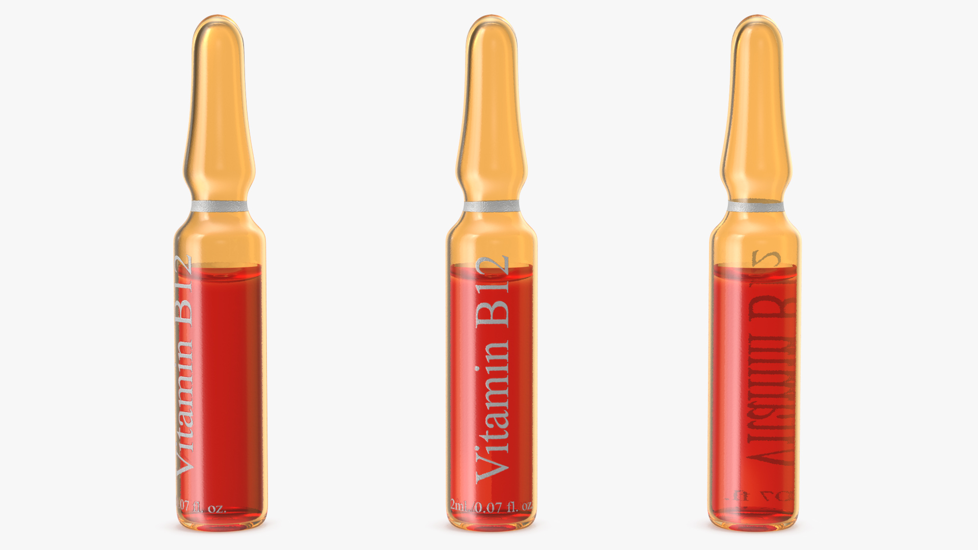 Vitamin B12 2ml Amber Ampoule 3D model