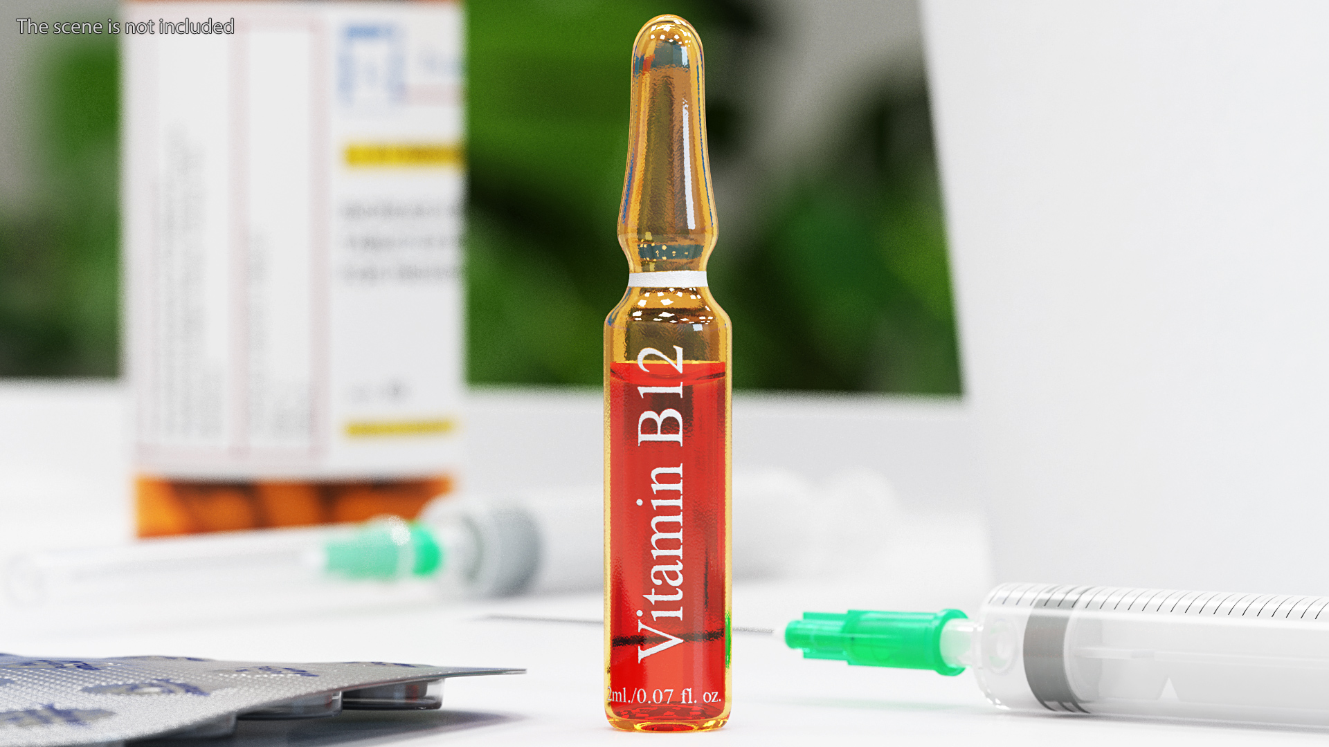 Vitamin B12 2ml Amber Ampoule 3D model