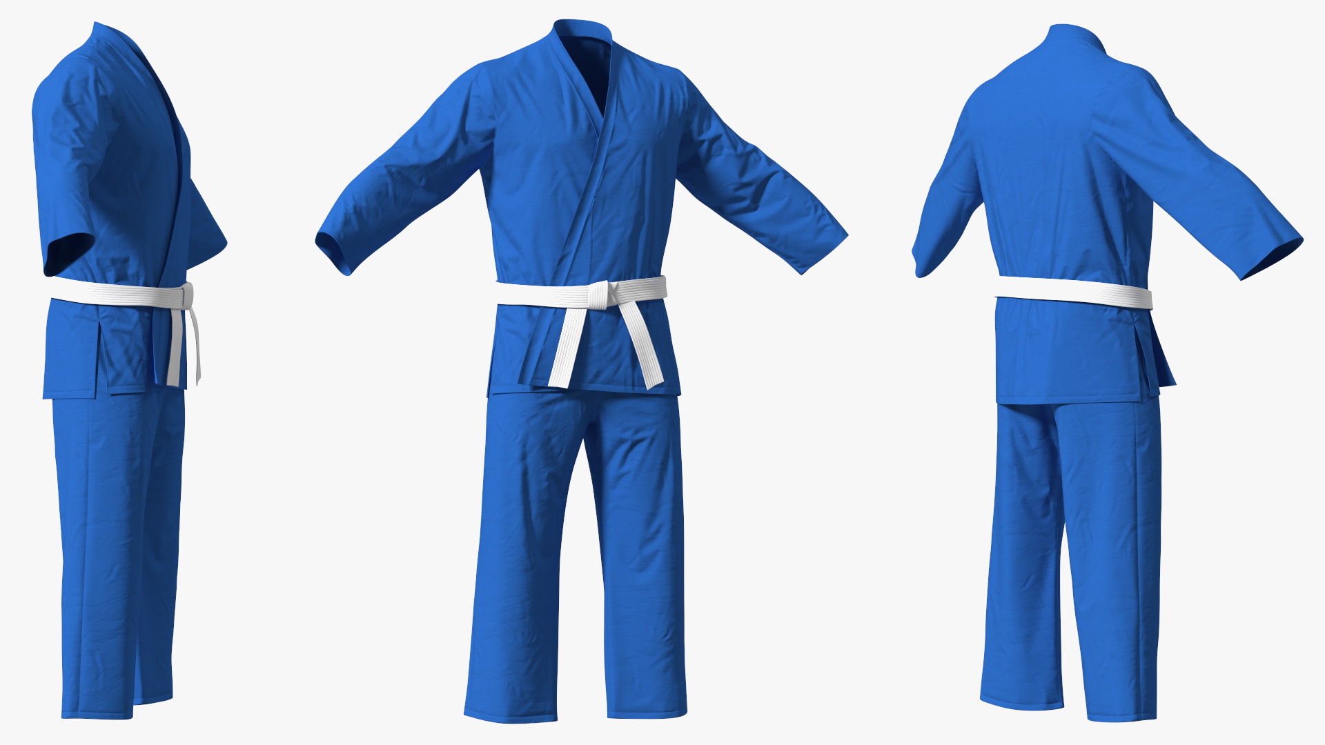 Karate Uniform Blue 3D model