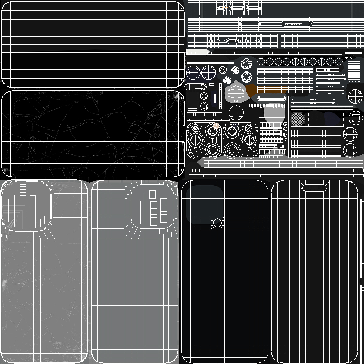 3D IPhone 15 Plus Black Cracked model