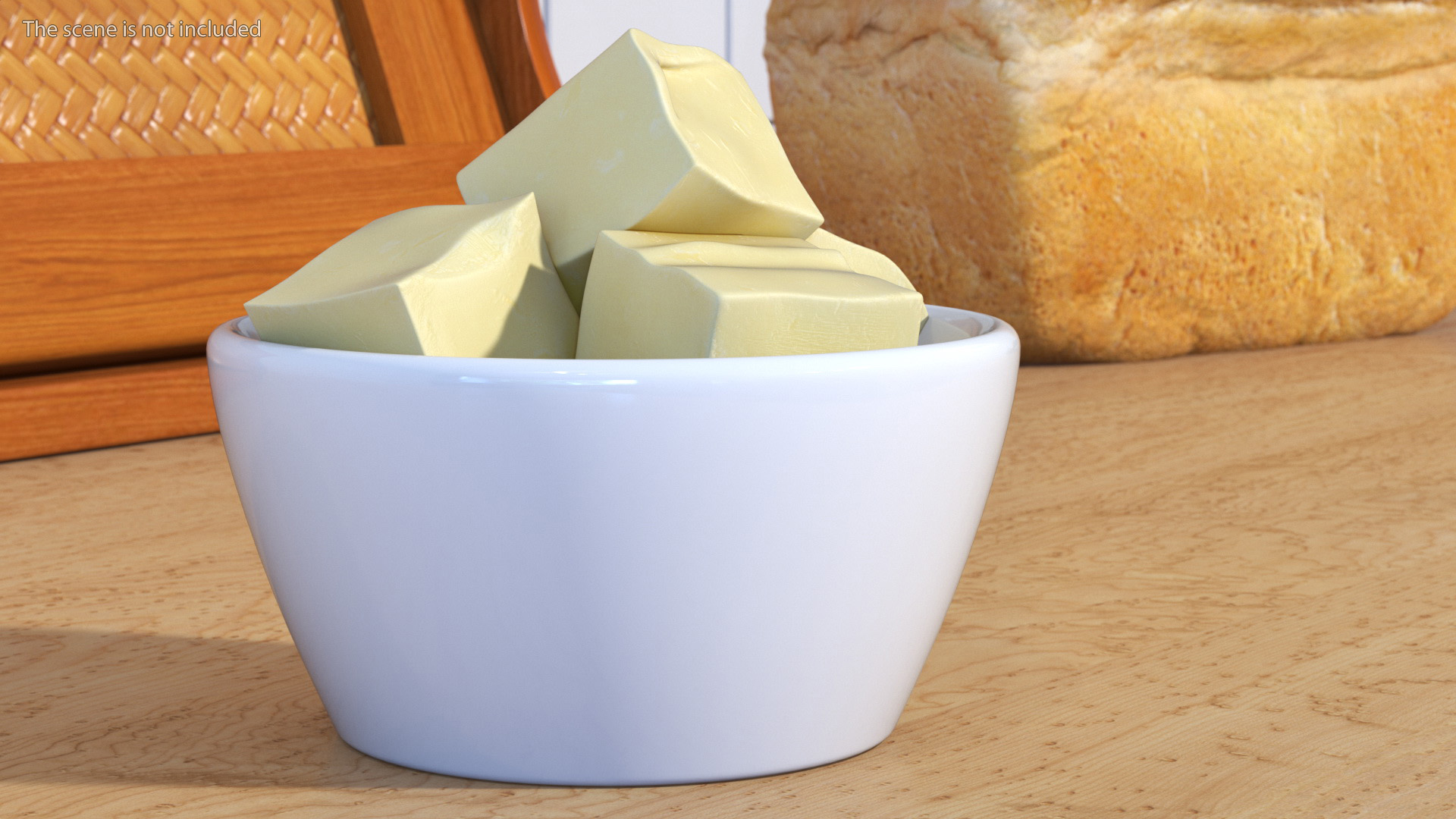 3D Butter Pieces in Bowl