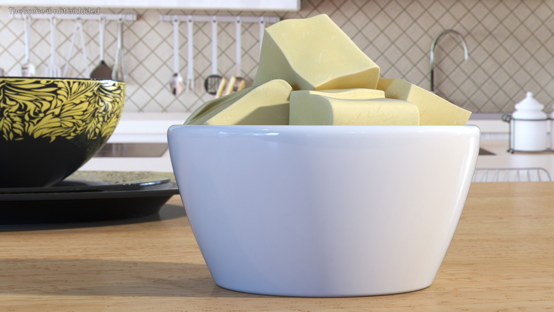 3D Butter Pieces in Bowl