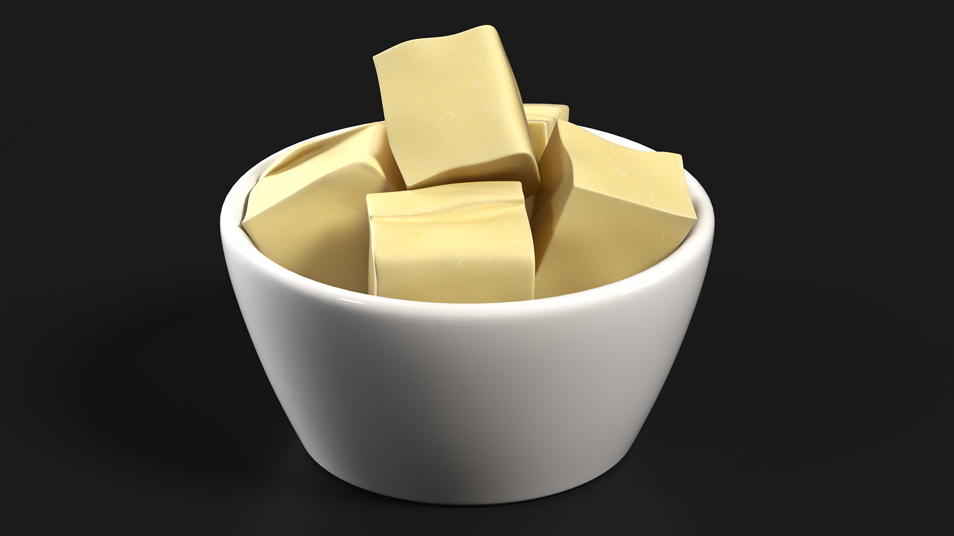 3D Butter Pieces in Bowl