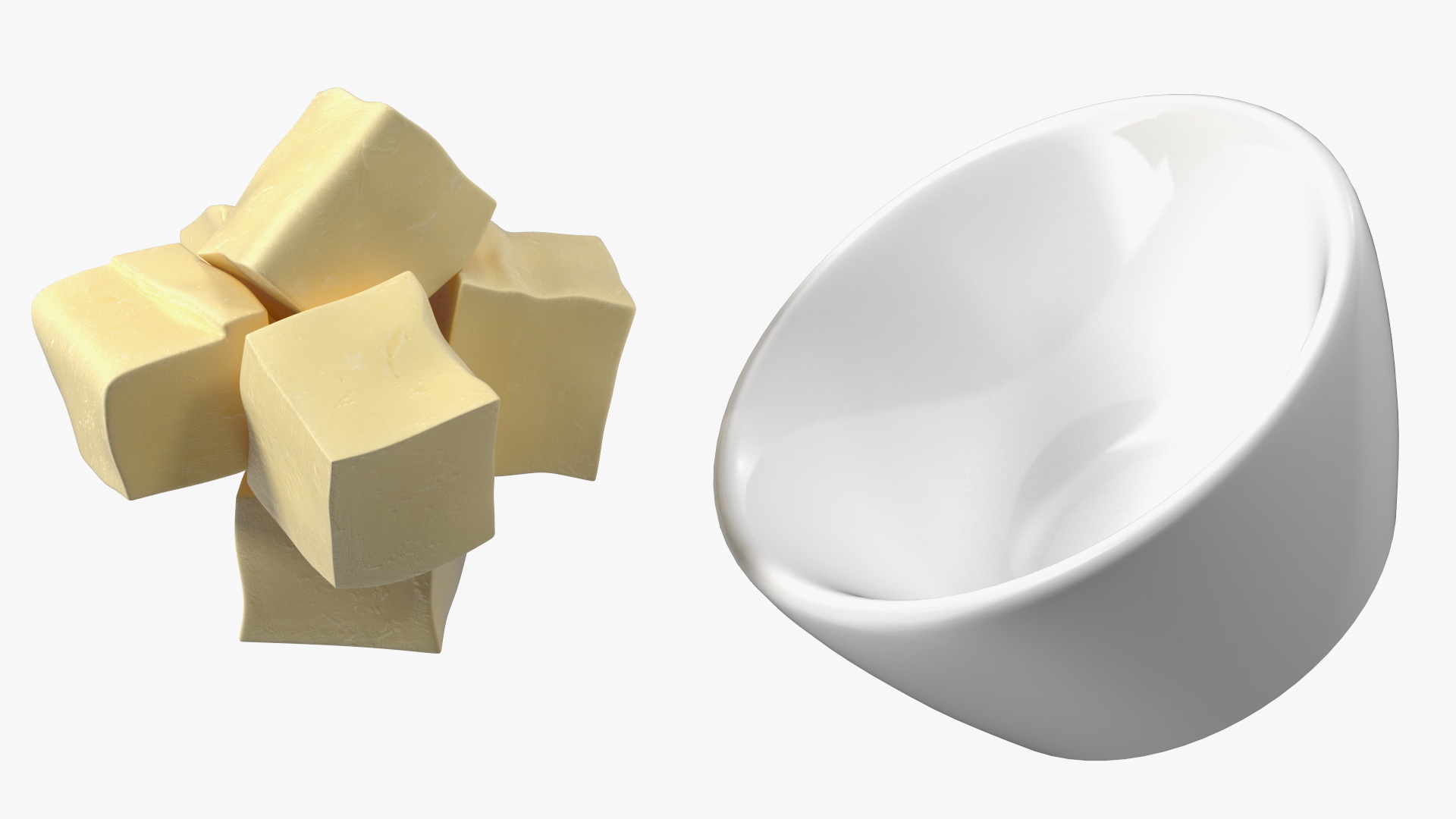 3D Butter Pieces in Bowl