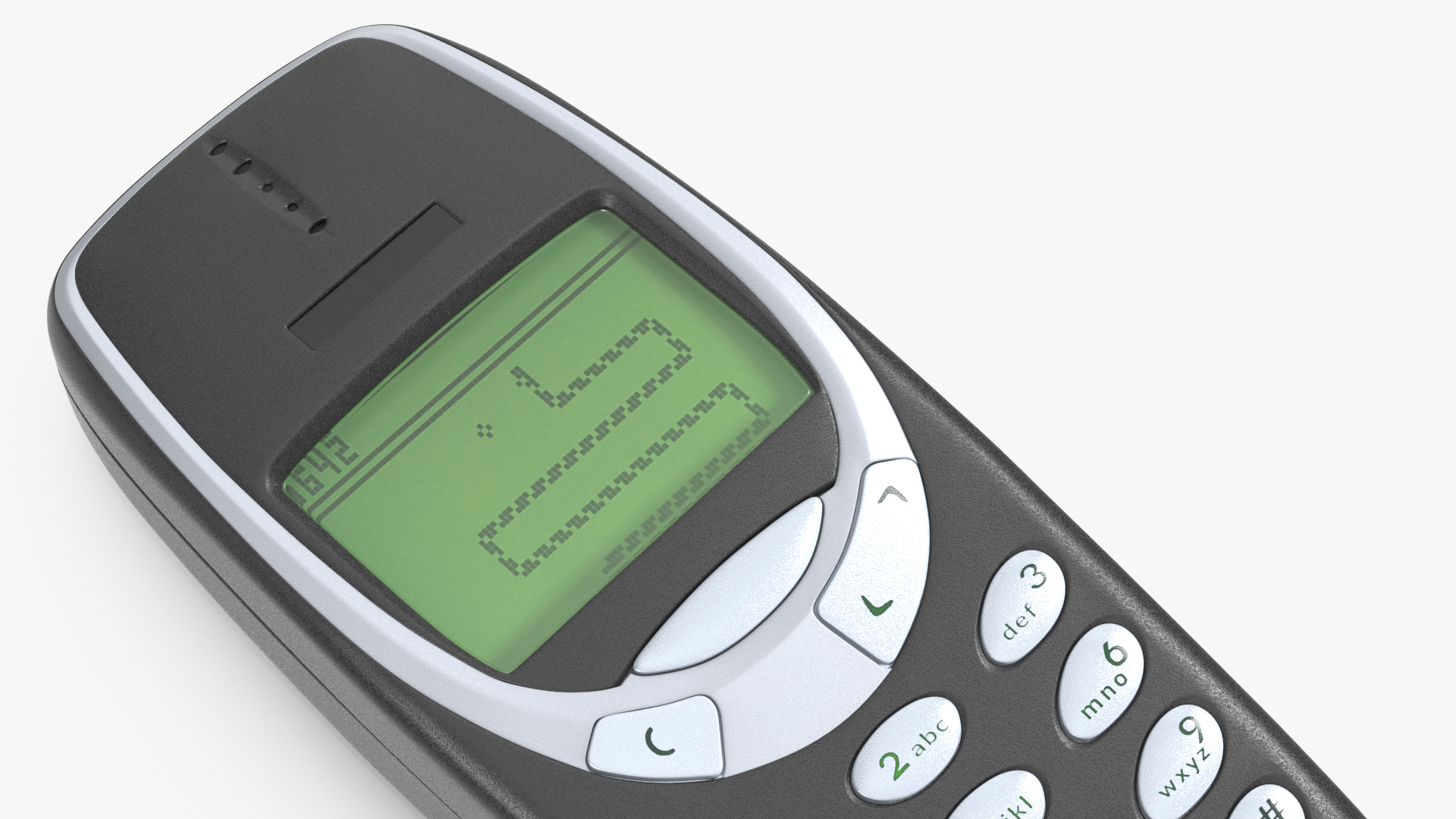 Cellular Phone Black Switched On 3D