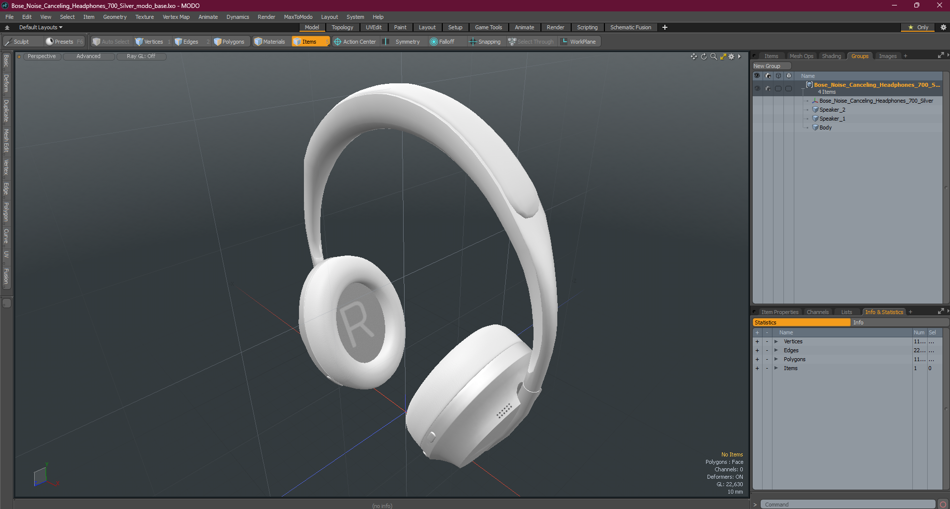 Bose Noise Canceling Headphones 700 Silver 3D