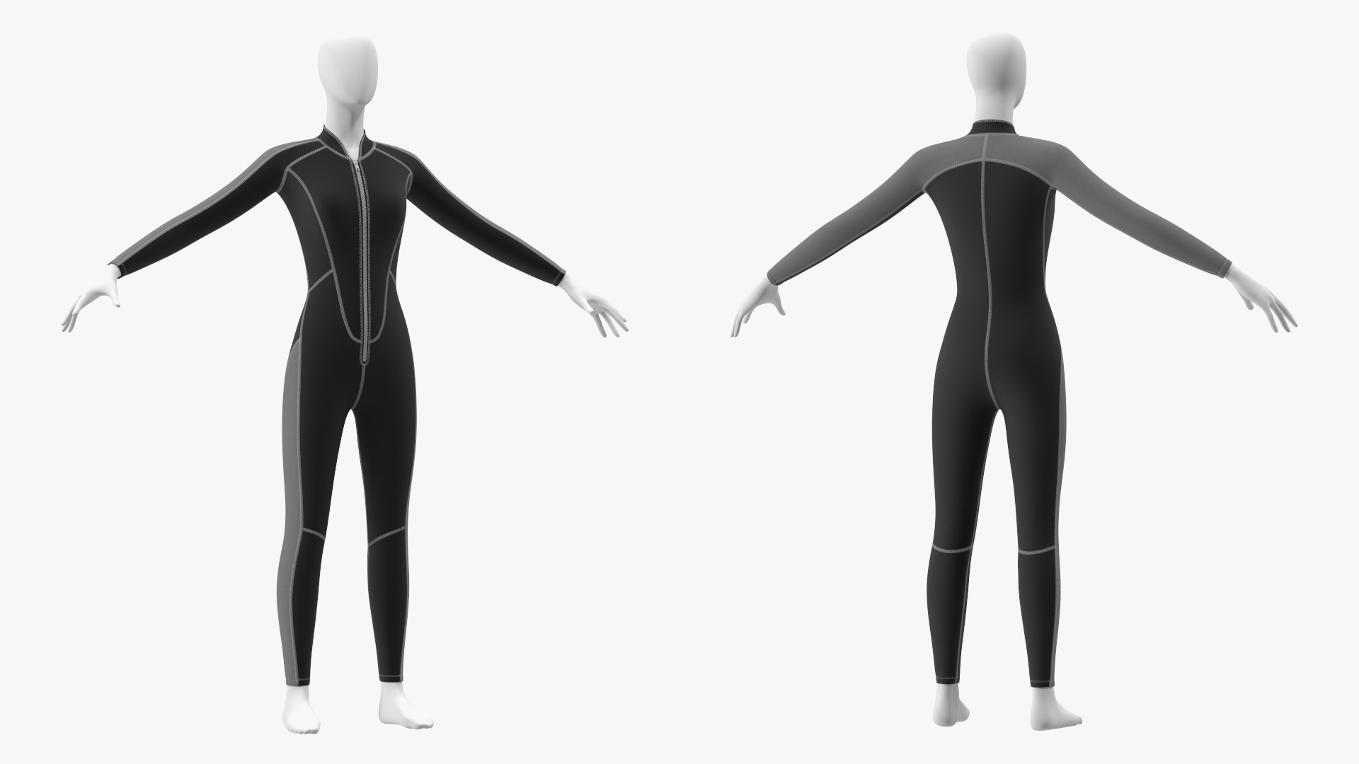 Woman Wetsuit Full Version Black 3D