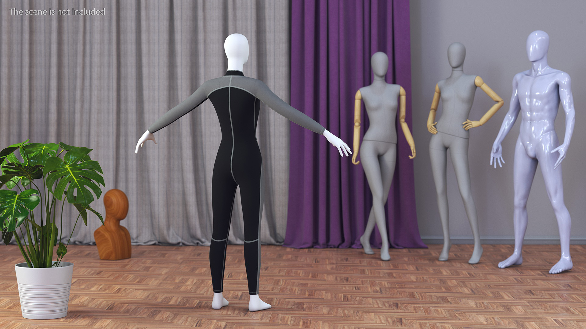 Woman Wetsuit Full Version Black 3D
