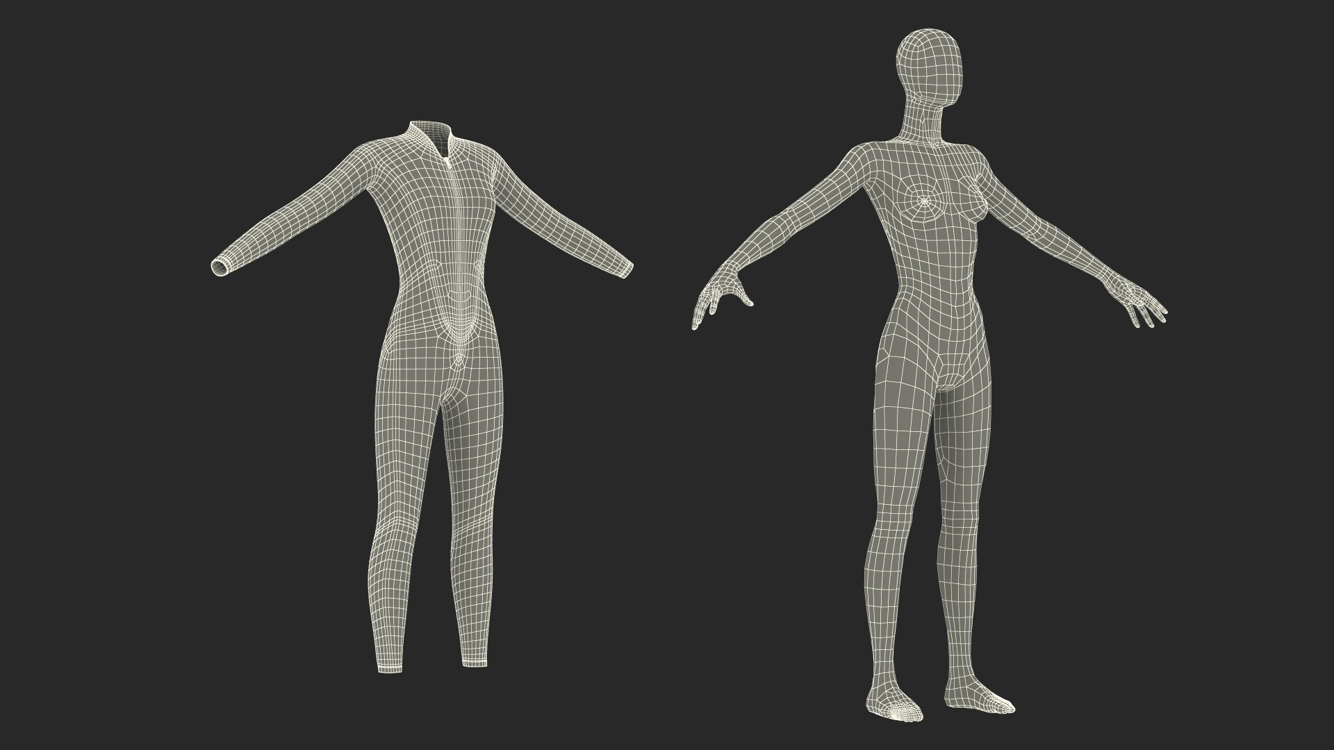 Woman Wetsuit Full Version Black 3D