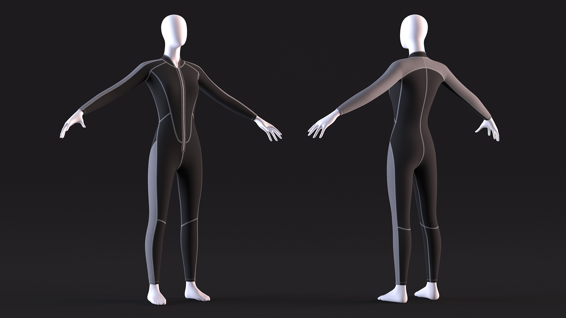 Woman Wetsuit Full Version Black 3D