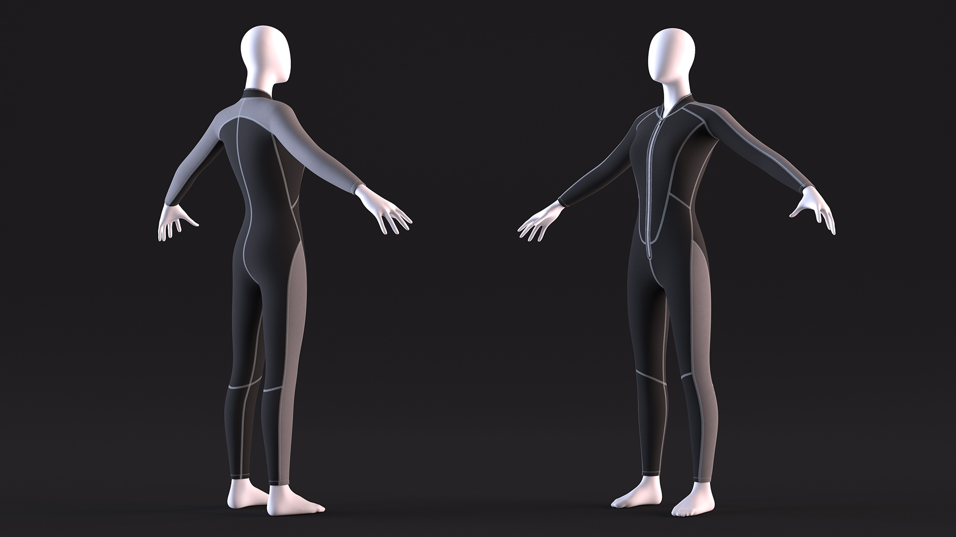 Woman Wetsuit Full Version Black 3D