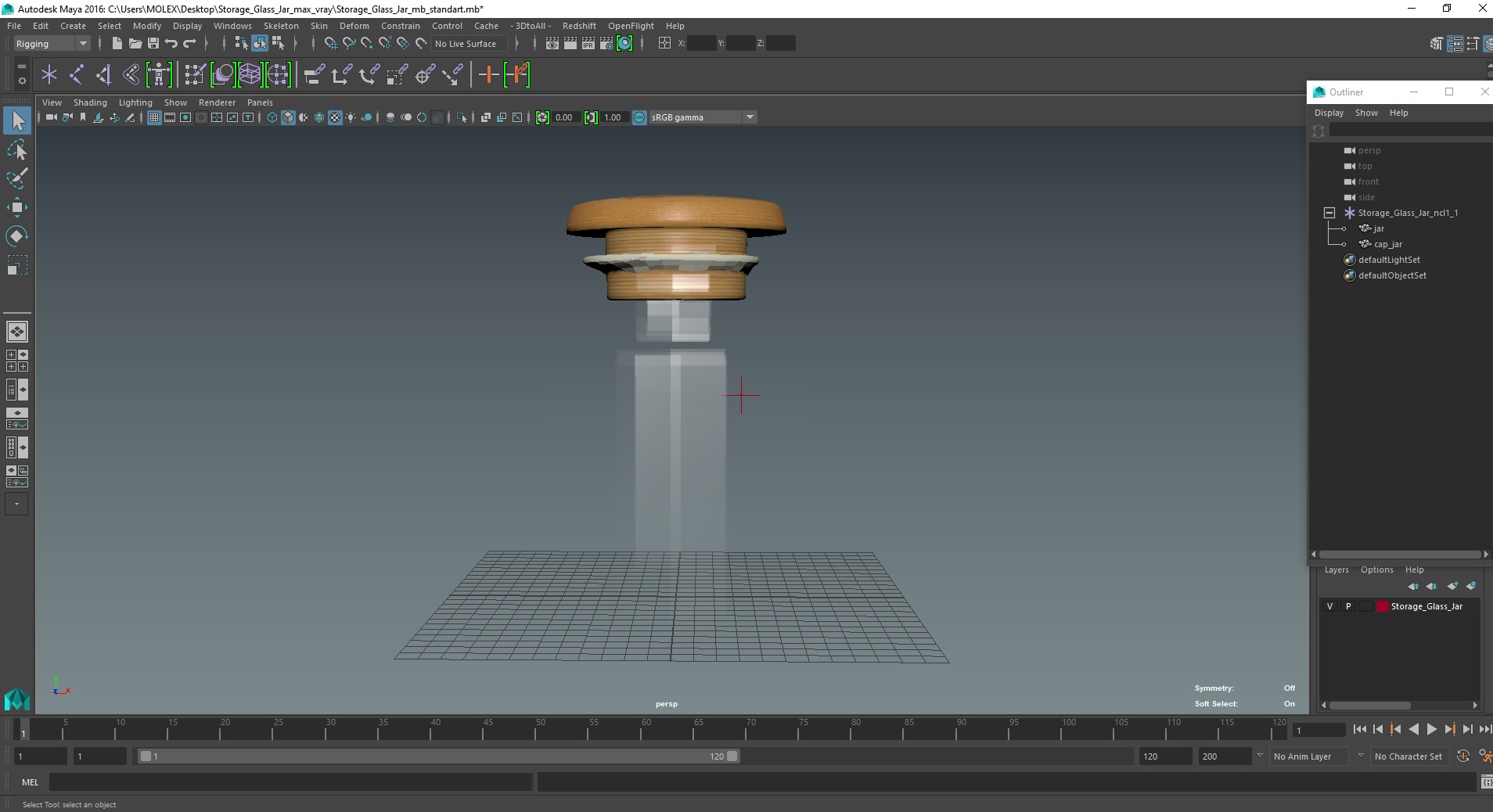 Storage Glass Jar 3D