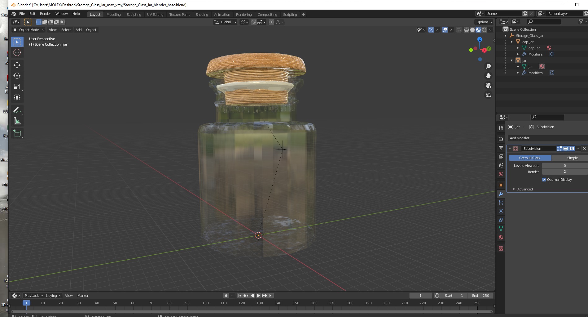Storage Glass Jar 3D