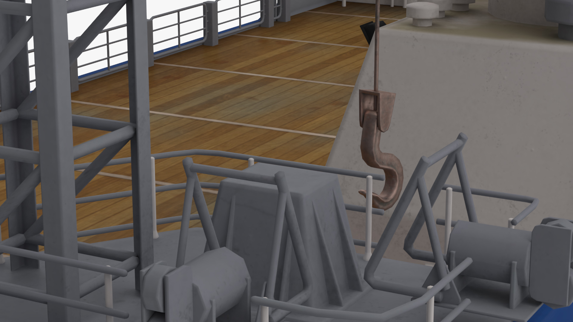 3D Construction Vessel Bourbon Enterprise Blue model