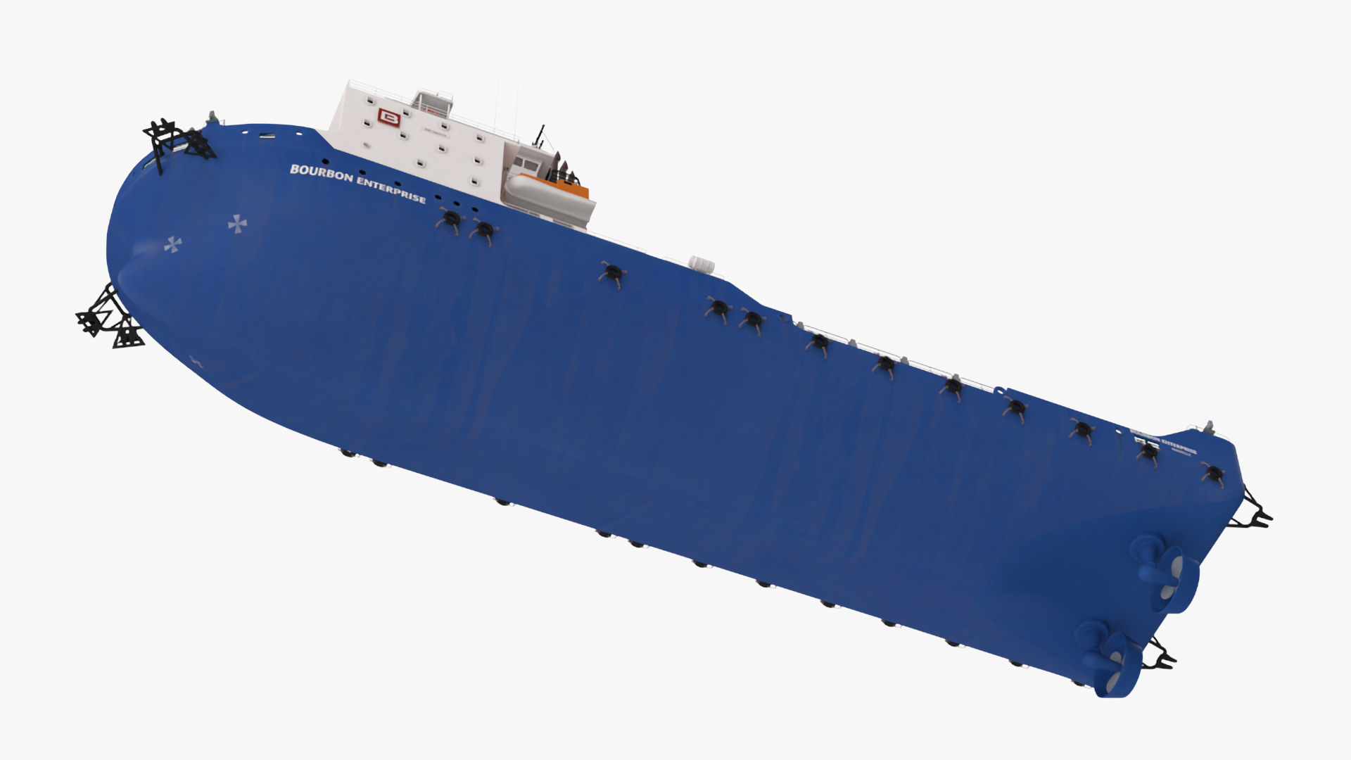 3D Construction Vessel Bourbon Enterprise Blue model